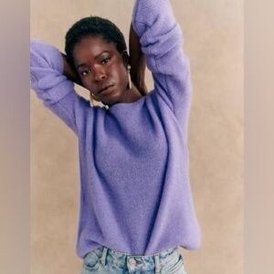 Sezane Gaspard Cardigan Pastel Violet - Size S